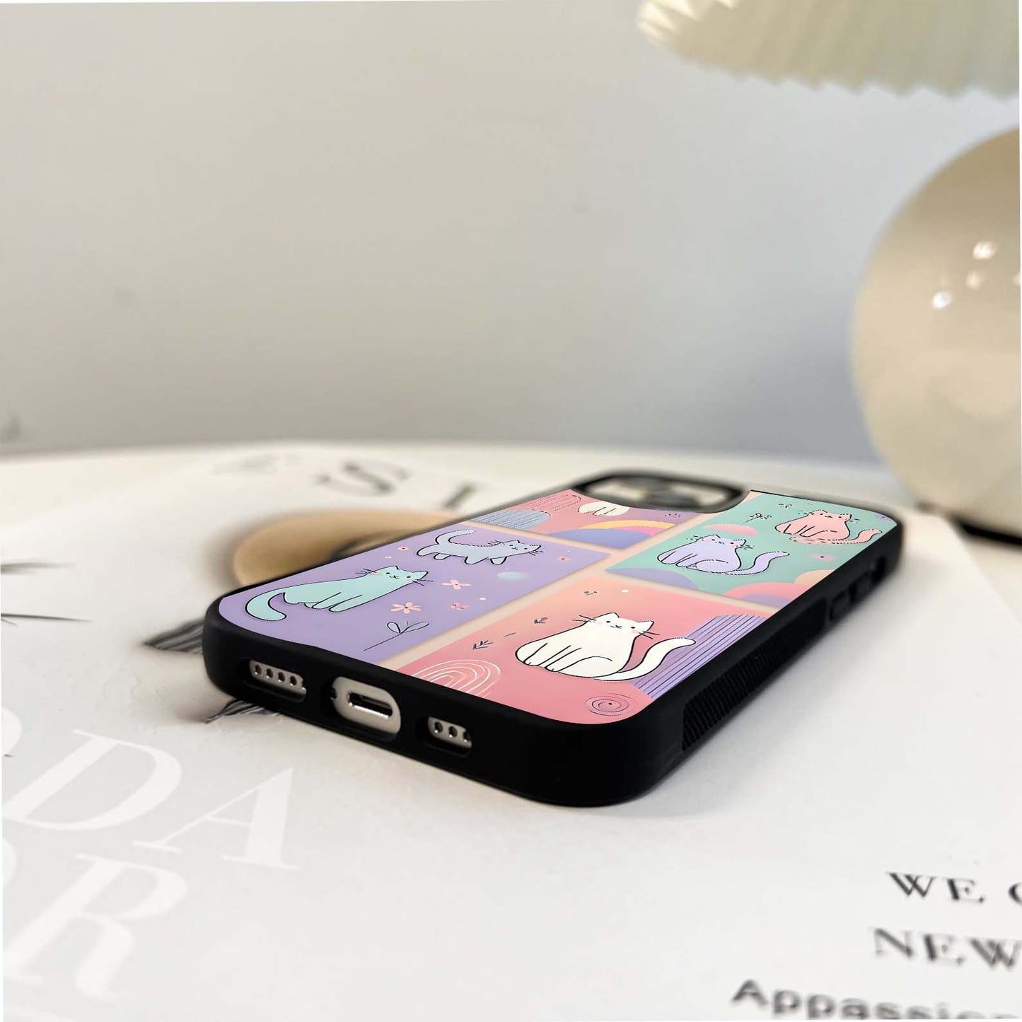 Cute Kitty Pastel Glass Glass Case