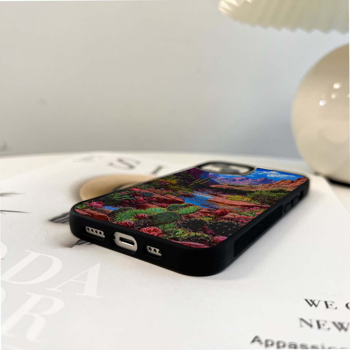 Cactus Desert Bloom Valley Glass Case