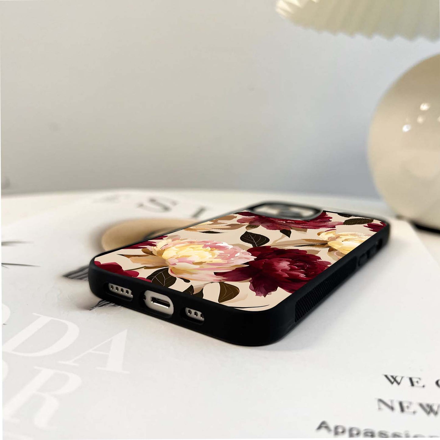 Wine Rose Vintage Glass Case