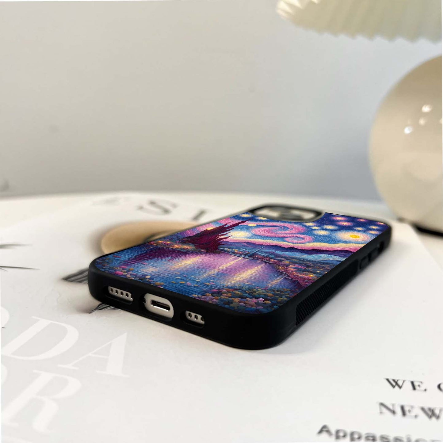 Cosmic Night Swirl Glass Glass Case