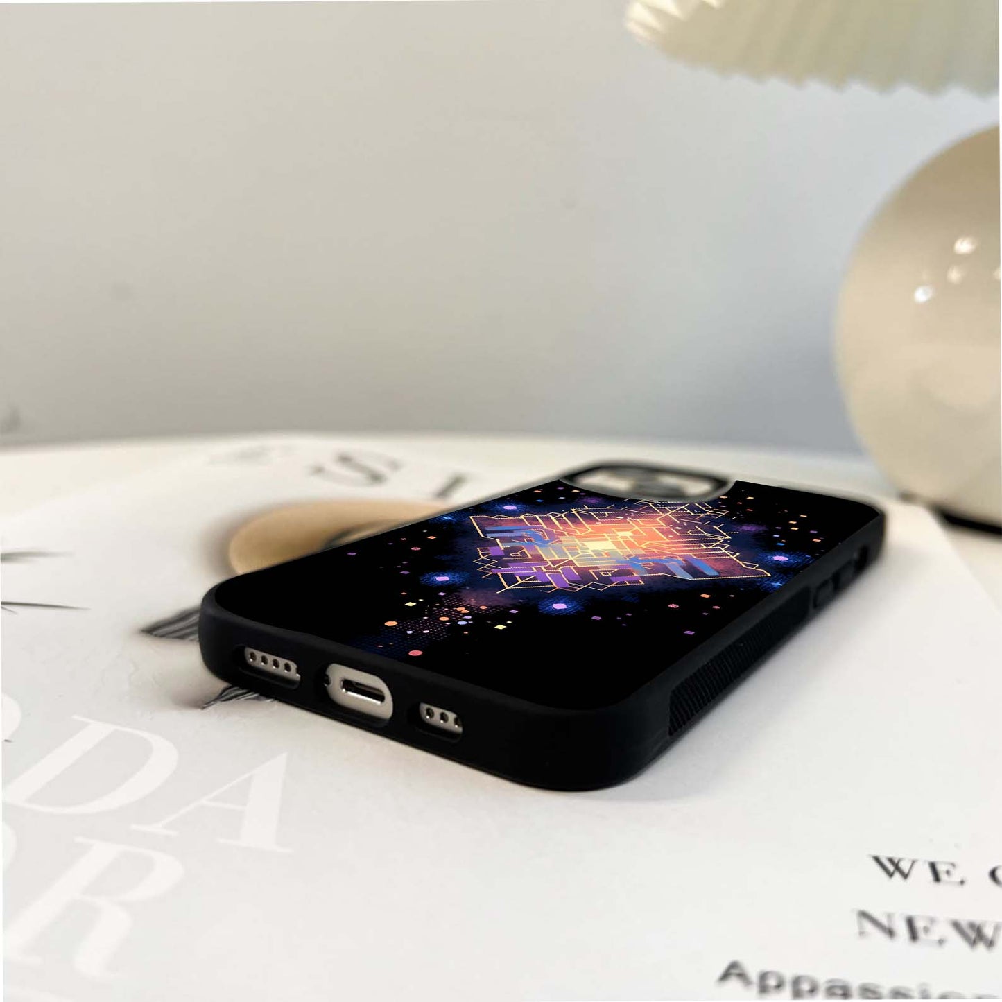 Neon Prism Geometry Glass Case