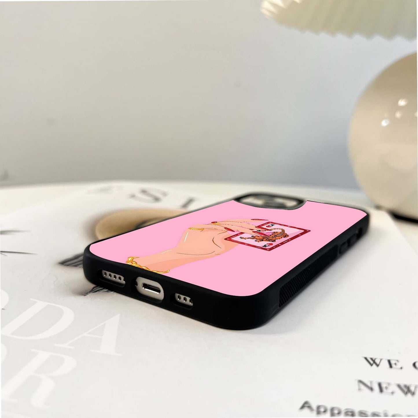 Lady Playing Card Glass Case