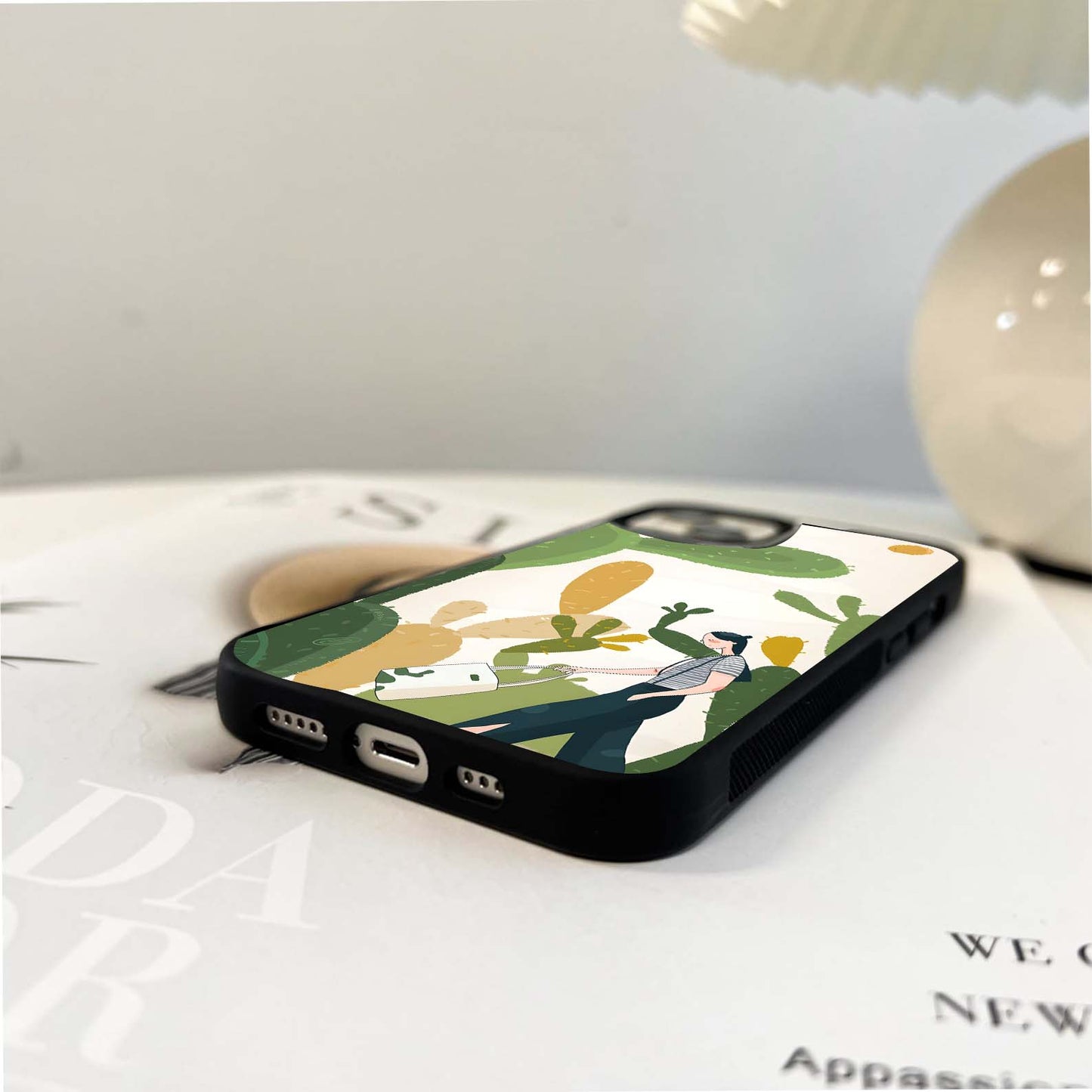 Cactus Girl Walk Glass Case