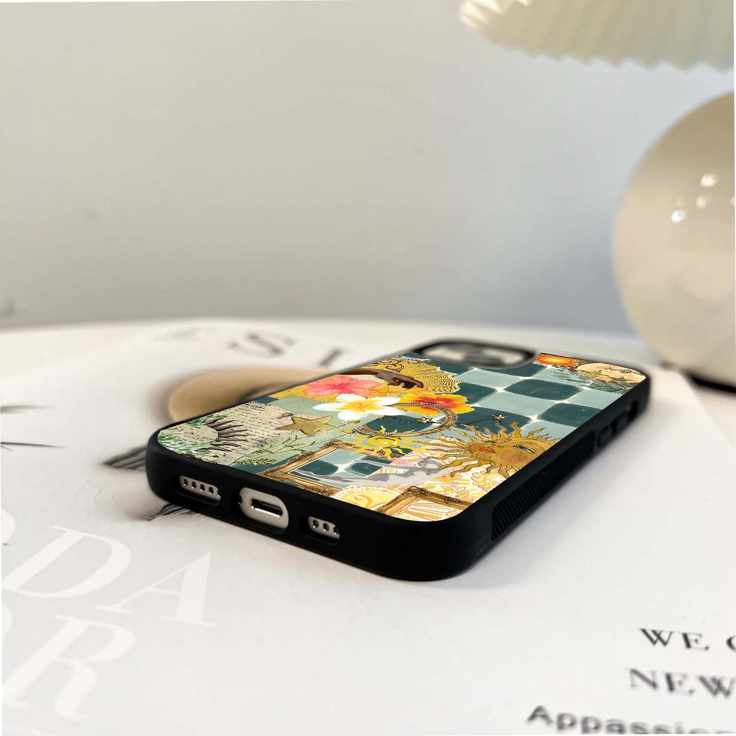 Green Sun Moon Bloom Glass Case