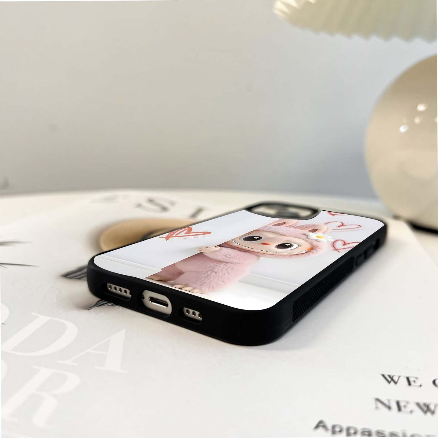 Pinky labubu Glass Case