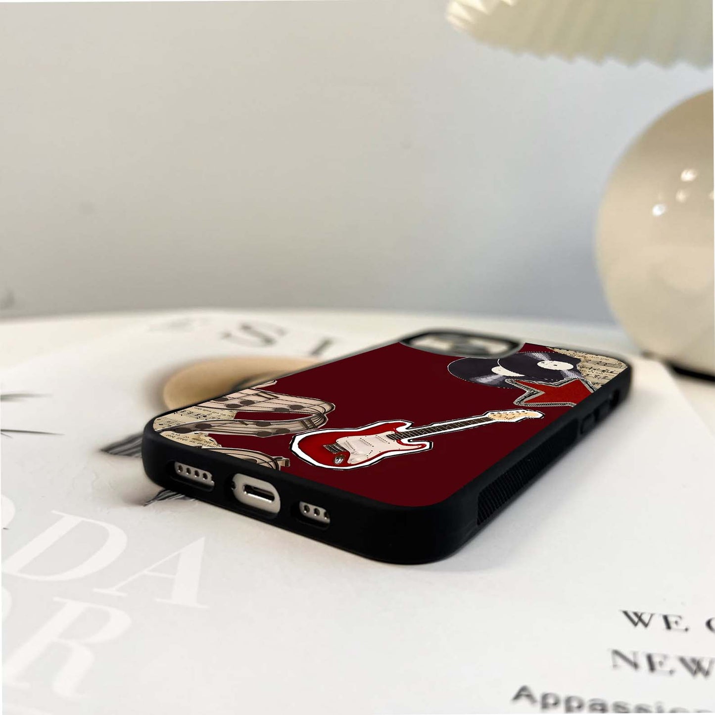 Playing Guitar Glass Case