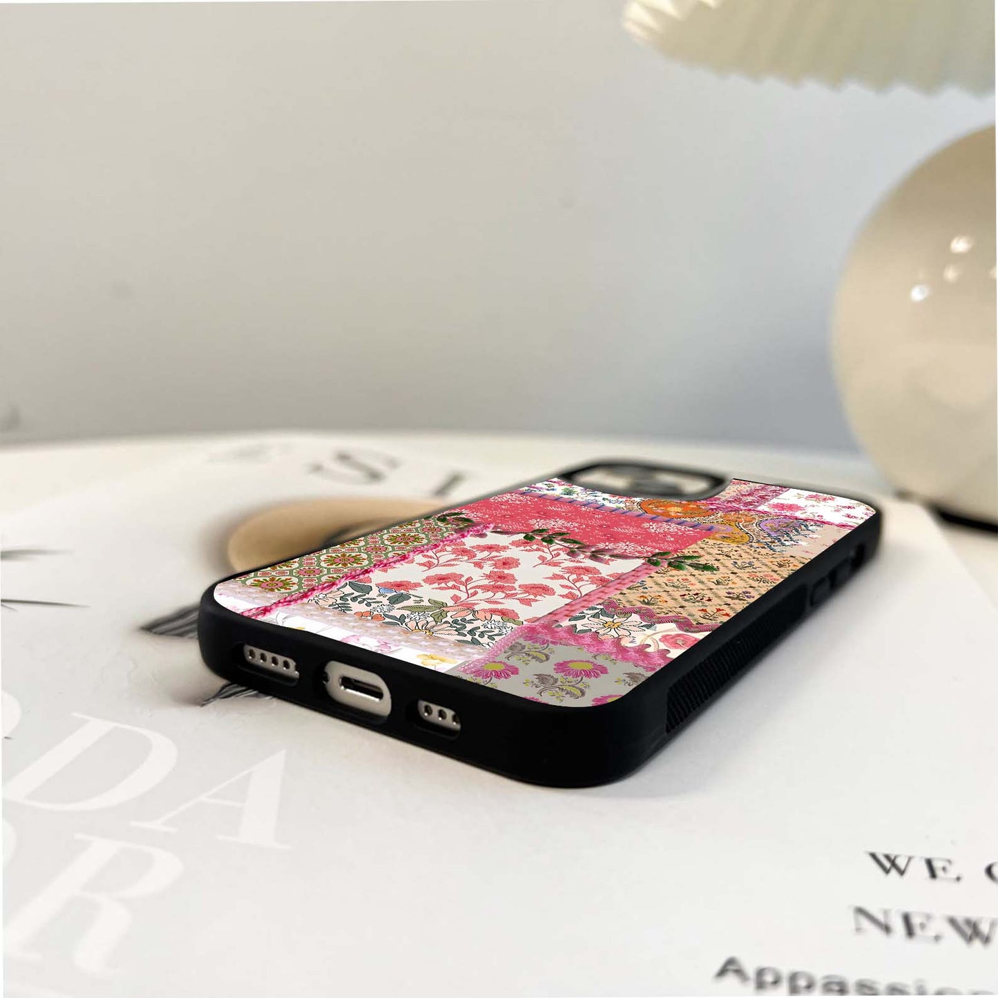 Vintage Textile Scrapbook Glass Case