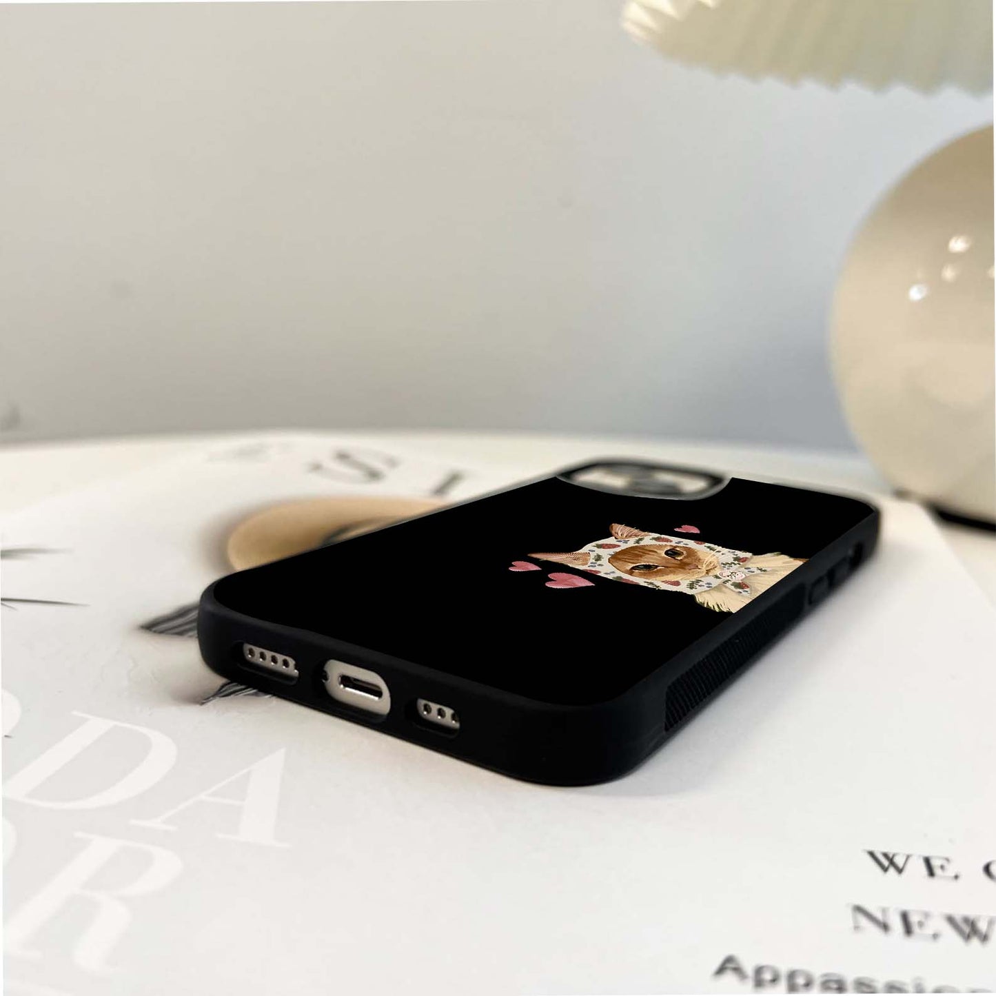 Strawberry Cat Love Glass Case