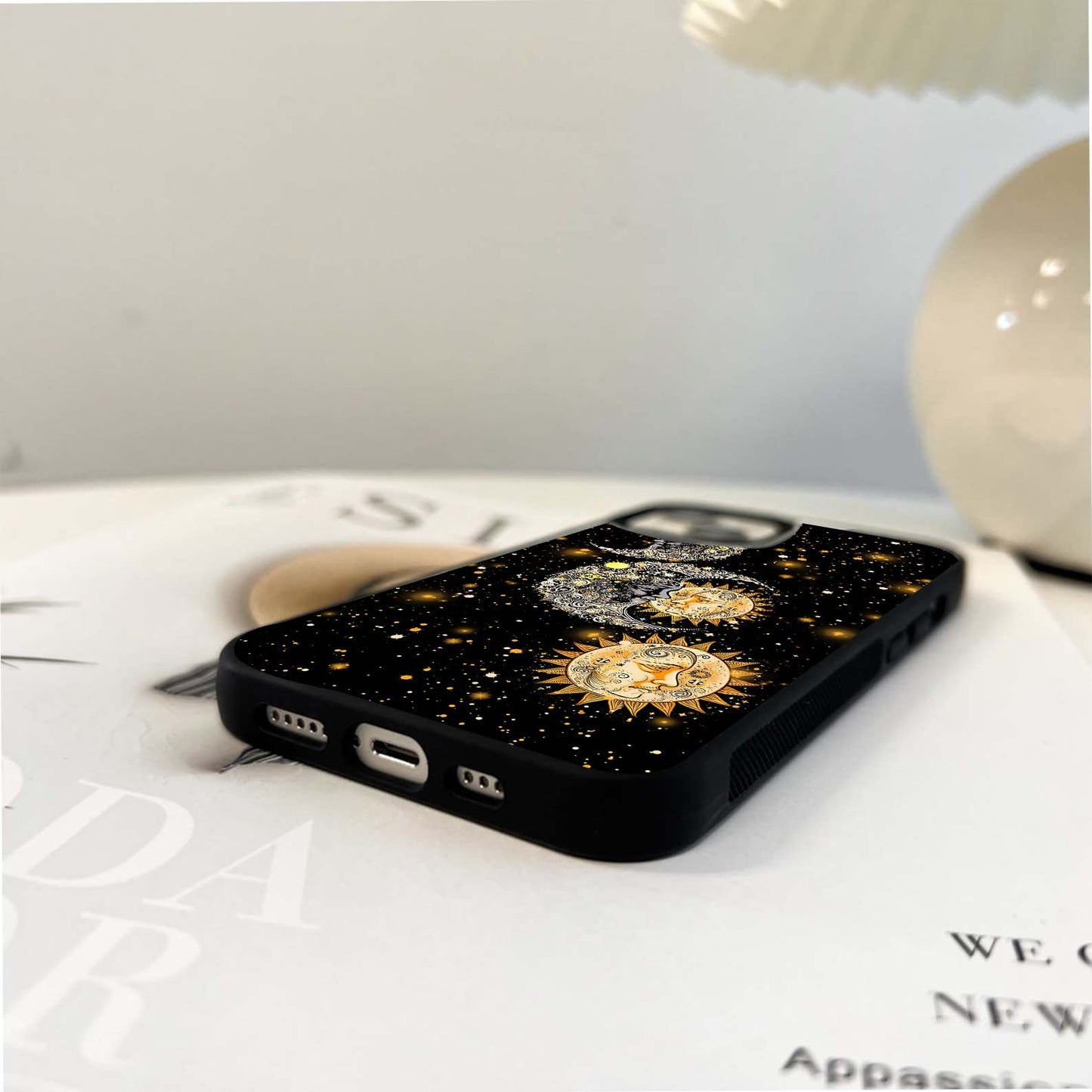 Dark Boho Moon Glass Case