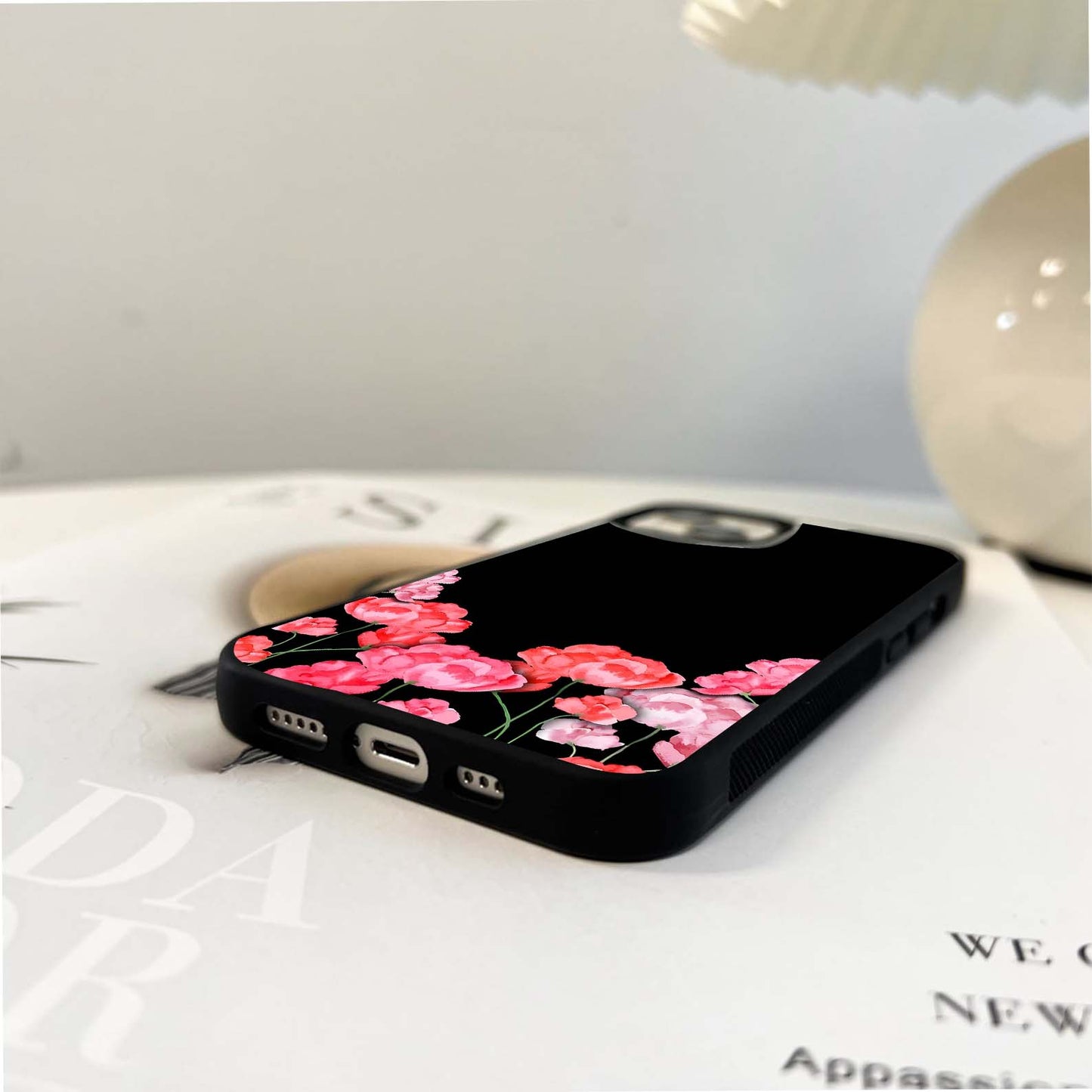 Velvet Bloom Frame Glass Case