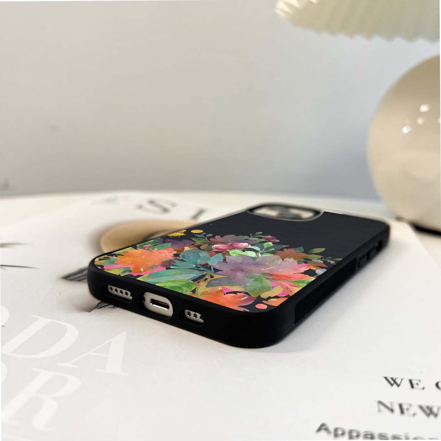 Watercolor Flame Petals Glass Case