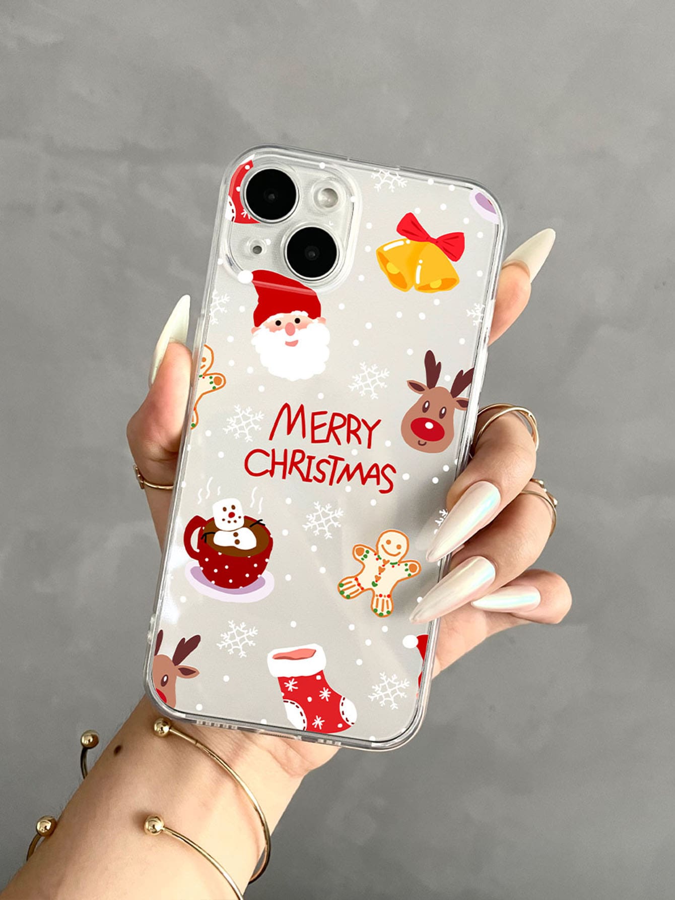 Christmas Cartoon Graphic Clear Silicon Case Cover
