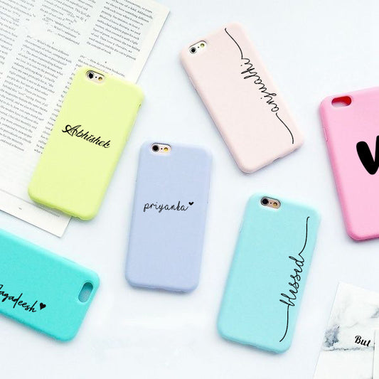 Solid Lovely Color Custom Name Slim Case Cover
