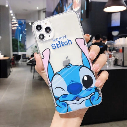Pooh and Stitch Clear Silicon Case Cover