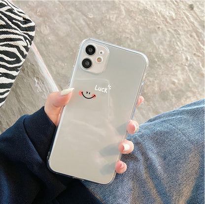 Smile/Happy/Luck Smiley Clear Silicon Case Cover