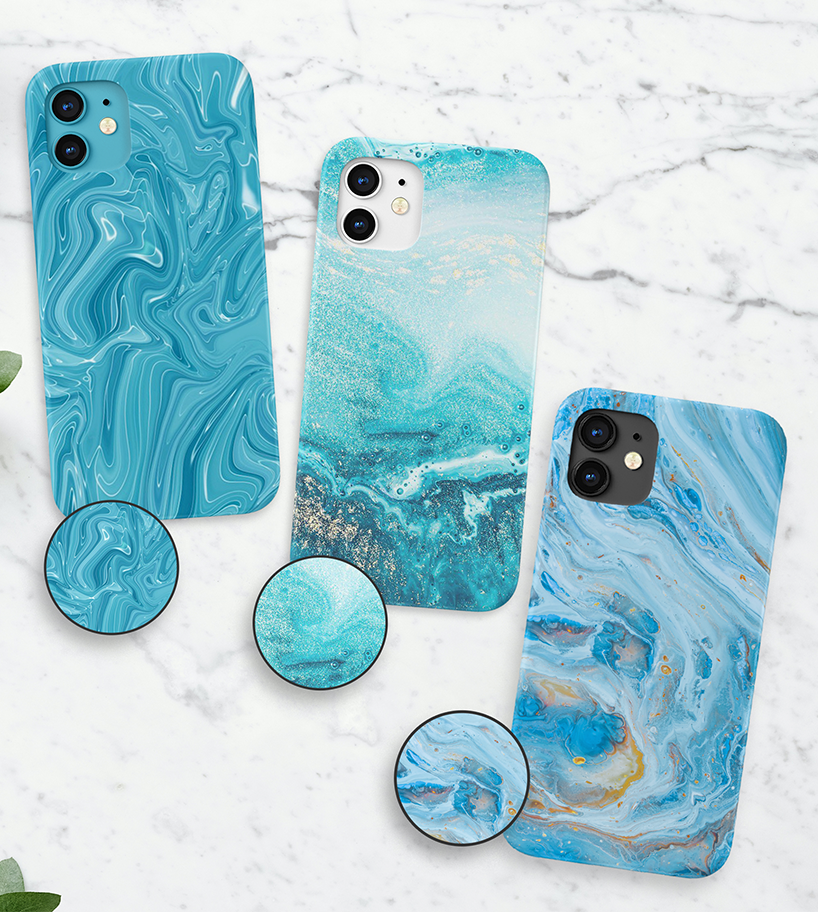 Flowing Blue Marble Affairs Slim Case Cover With Same Design Holder