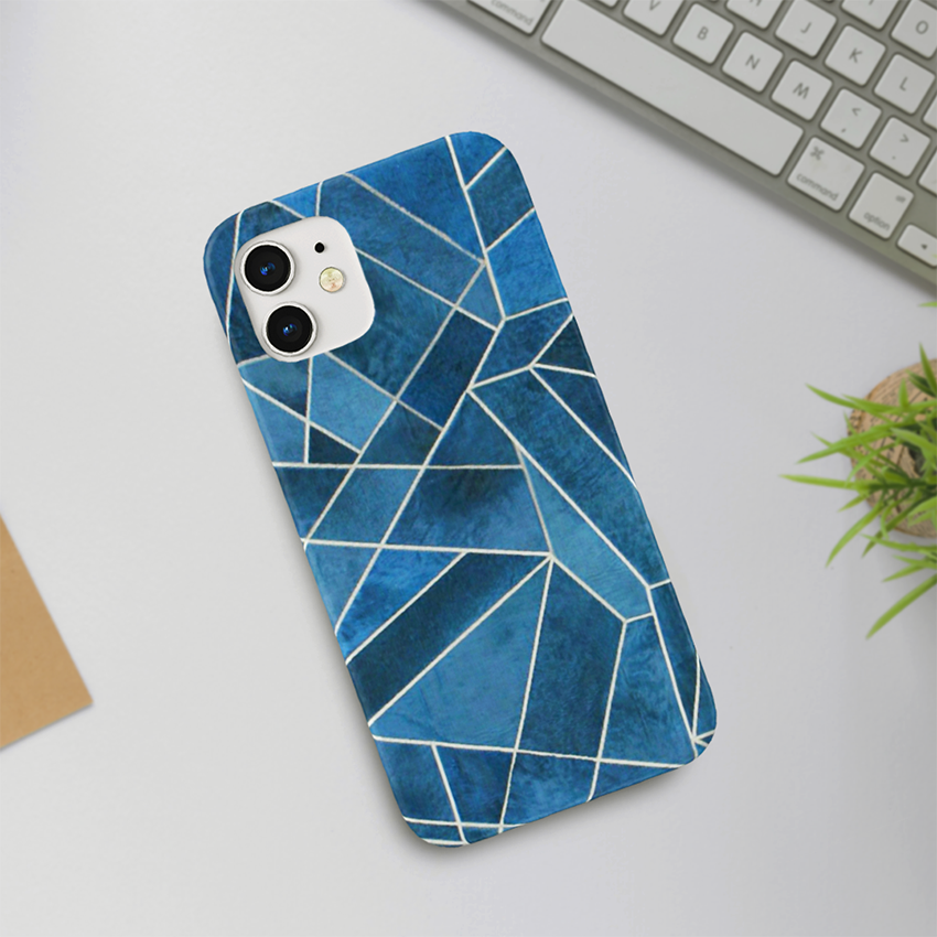 Blue Marble Family Pattern Slim Case Cover With Same Design Holder