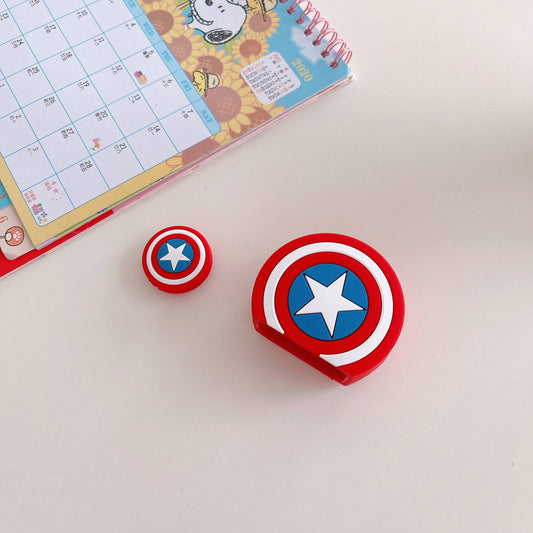 Captain America Sheild Silicon Apple iPhone Charger Case | Lightning Charger/Cable Protector Cover for iPhone Charger-Captain Sheild