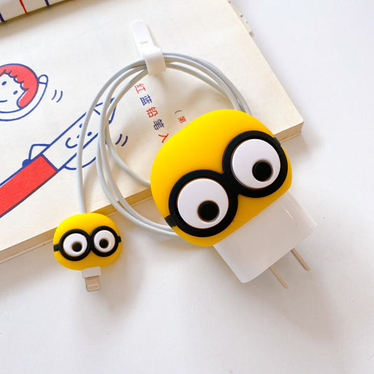 Minion Eye Silicon Apple iPhone Charger Case | Lightning Charger/Cable Protector Cover for iPhone Charger-Minion