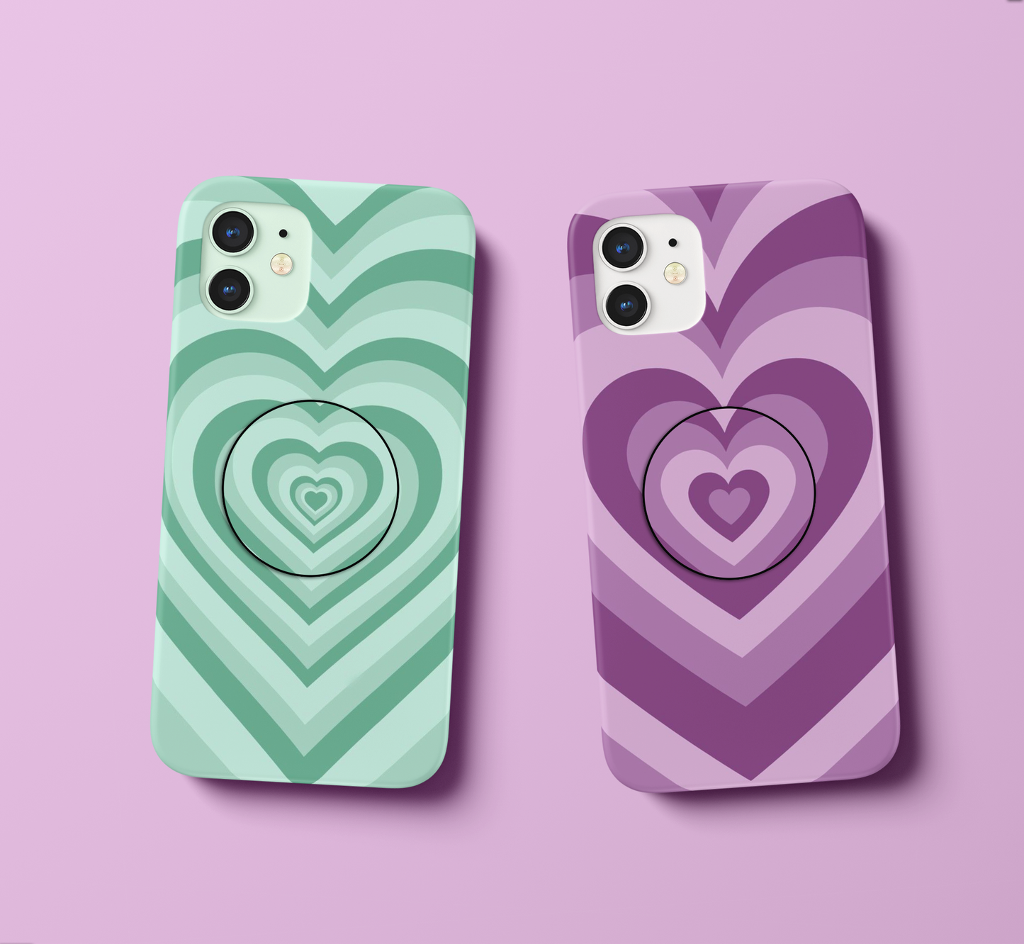 Infinity Heart Pattern in 4 Different Colors Slim Case Cover  With Same Design Holder