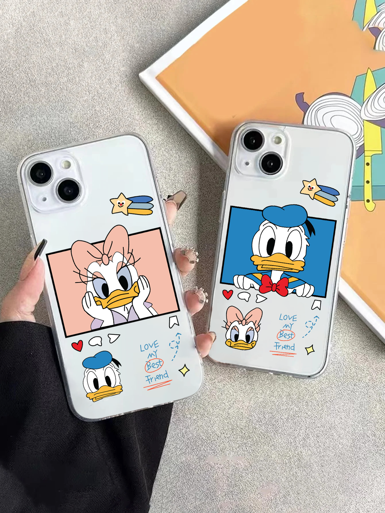 Donald and Daisy Anti-Drop Clear Silicon Case Cover