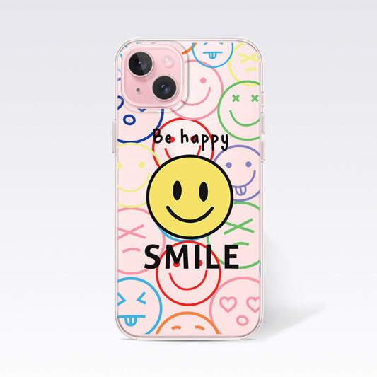 Smile Smiley Cute-Multicolor with Yellow Clear Silicon Cover