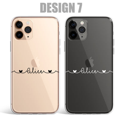 Custom Name Text Clear Silicon Case Cover