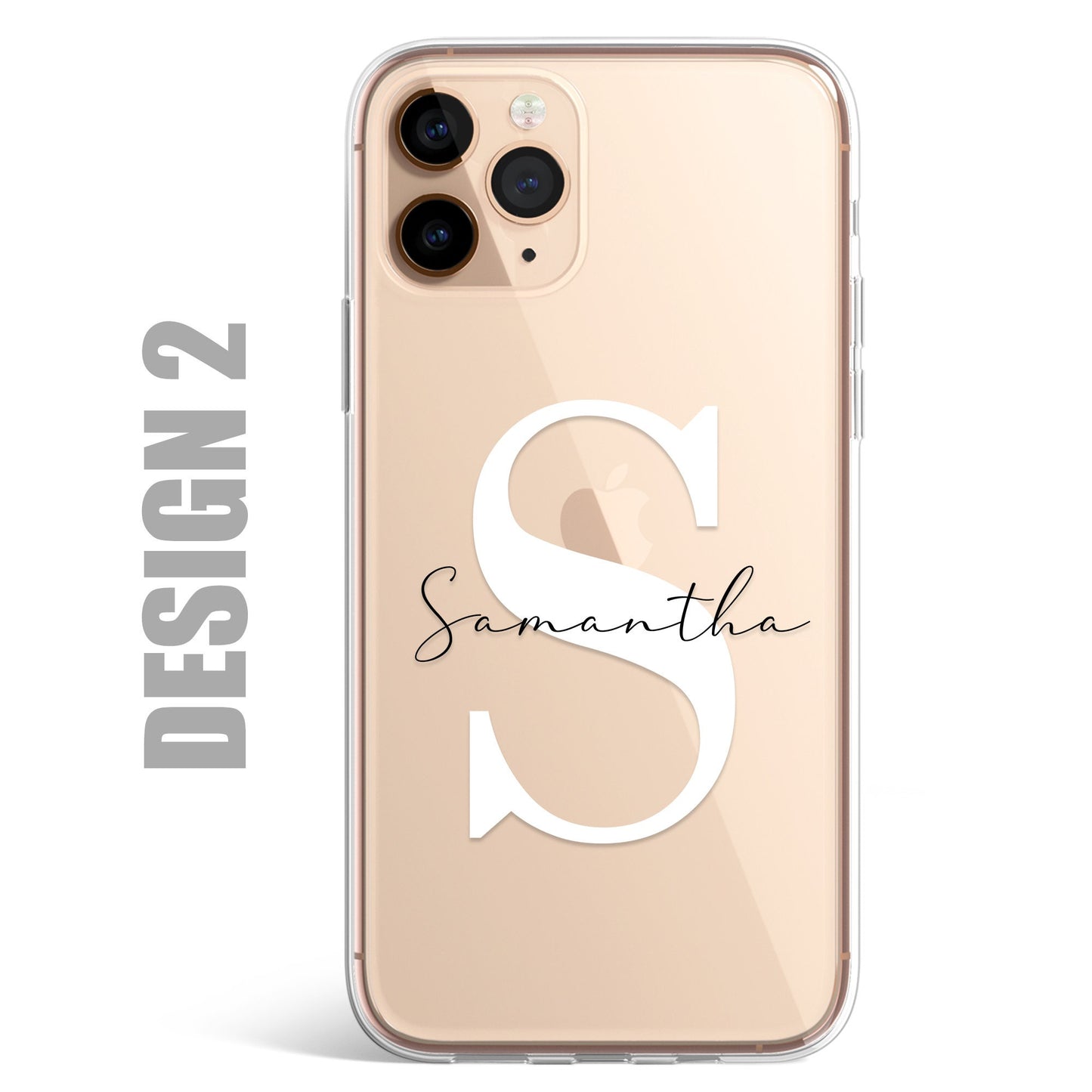 Custom Initial With Name Clear Silicon Case Cover