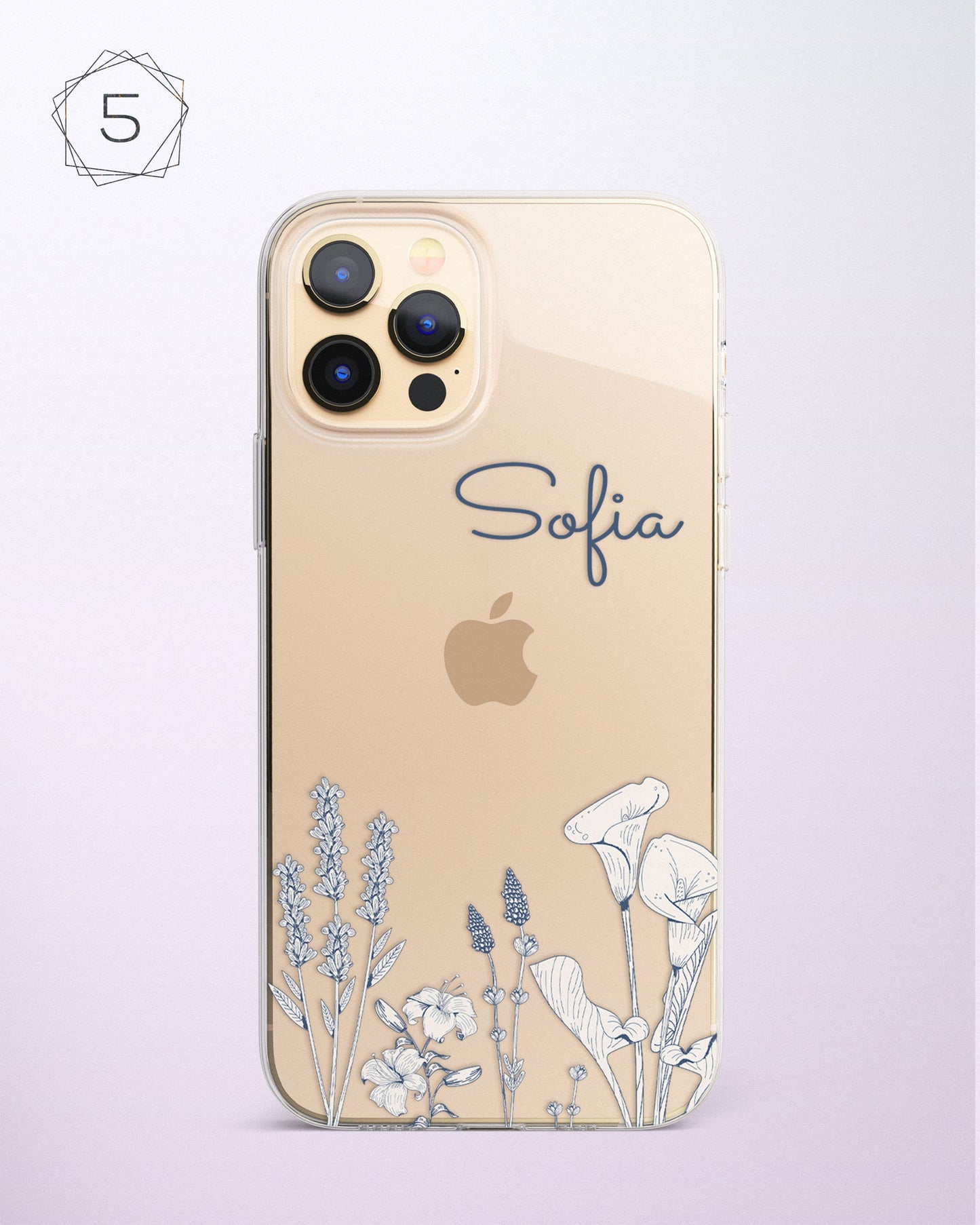 Custom Name with Flower Clear Silicon Case Cover