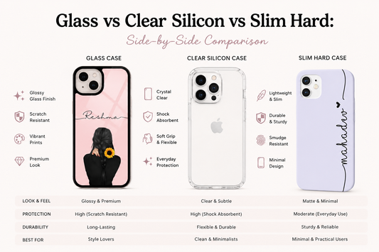 Glass vs Clear Silicon (Silicone) vs Slim Hard Phone Cases: Which One Should You Buy in 2026?