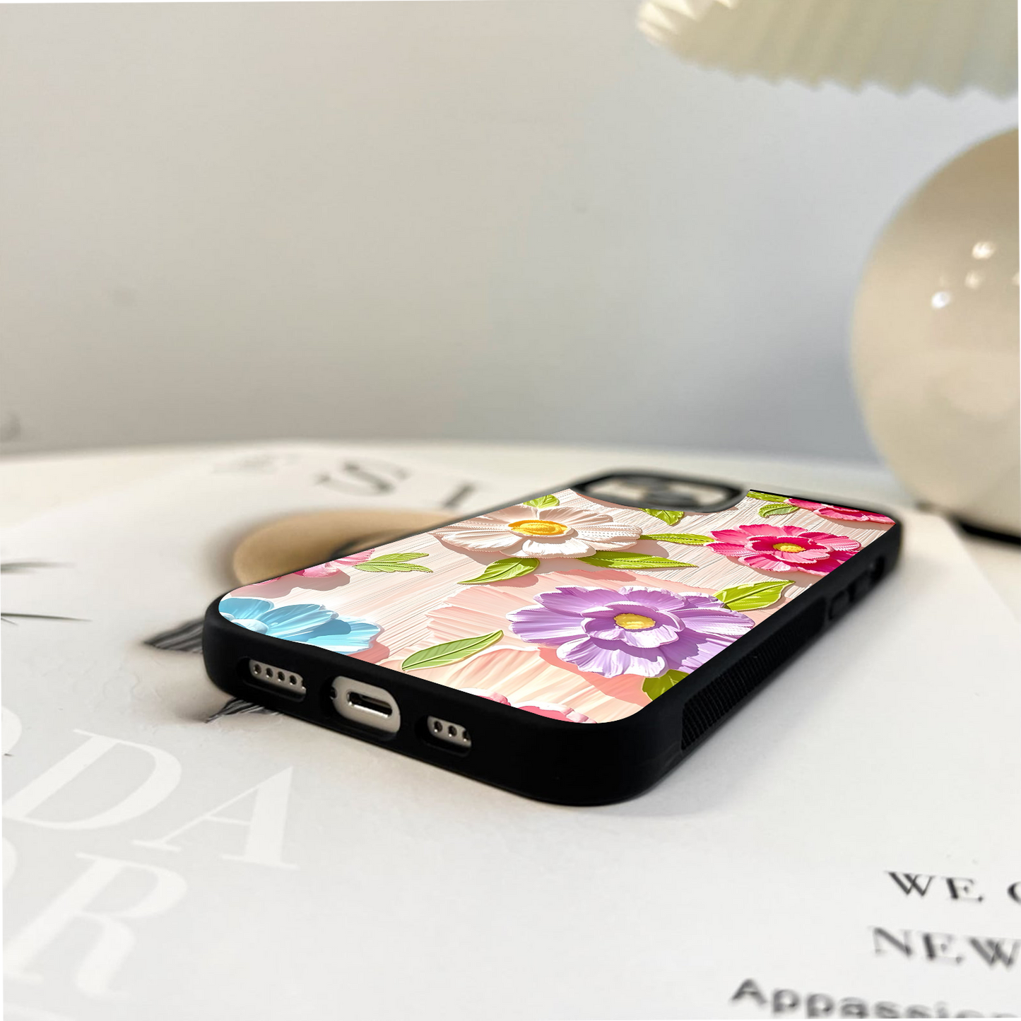 Layered Bloom Fantasy Glass Case