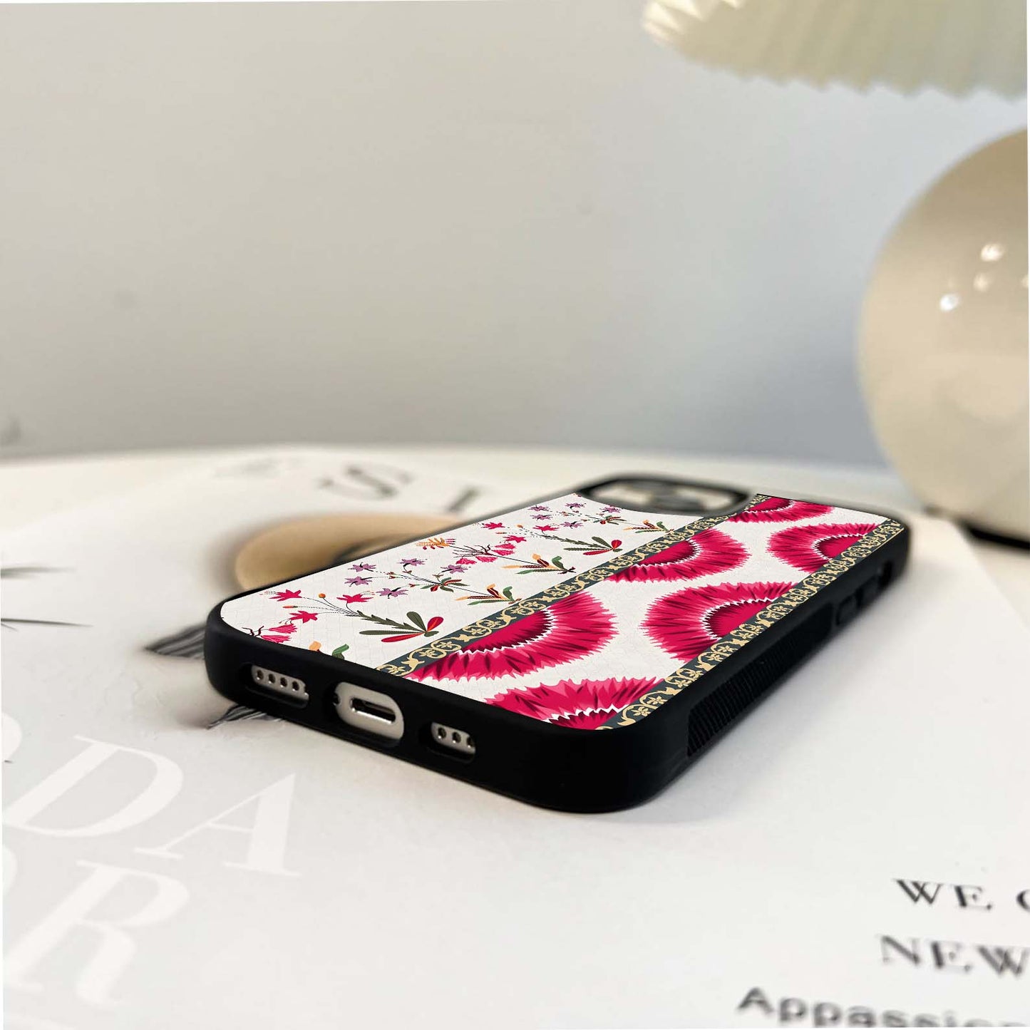 Scarlet Petal Tapestry Glass Case