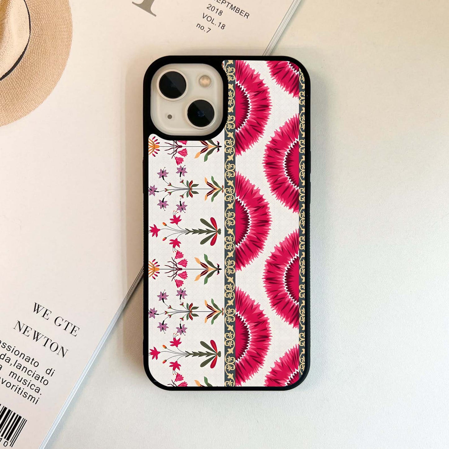 Scarlet Petal Tapestry Glass Case