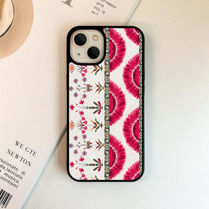 Scarlet Petal Tapestry Glass Case