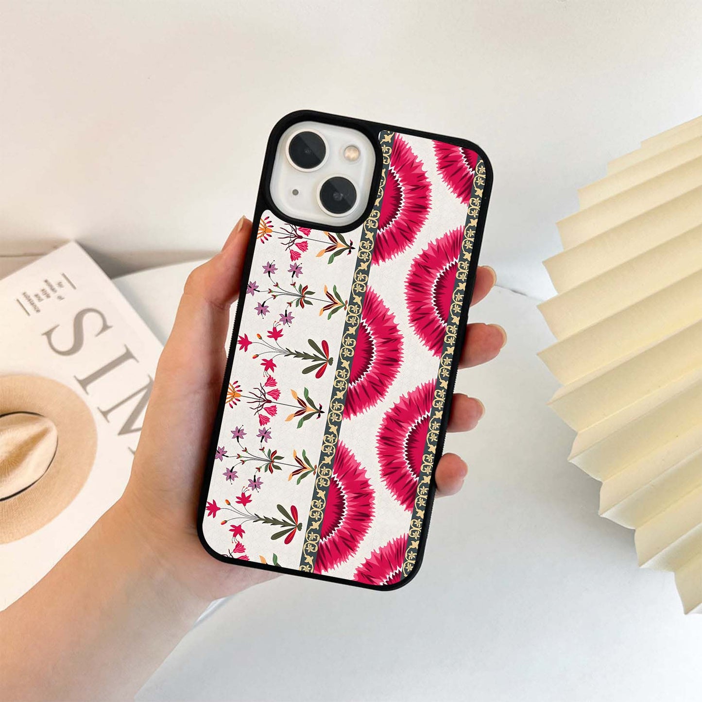 Scarlet Petal Tapestry Glass Case