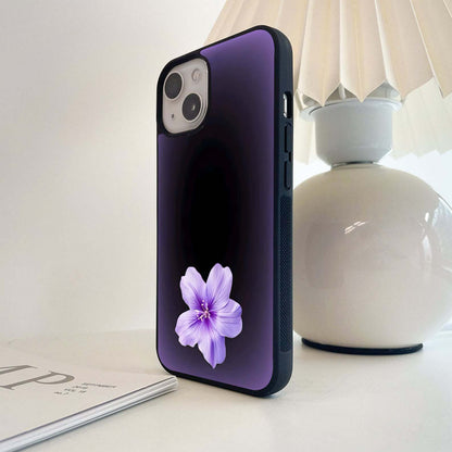 Midnight Violet Bloom  Glass Case