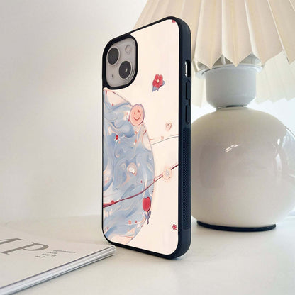 Smiling Planet Blossoms Glass Case