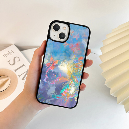 Dreamy Water Butterflies Glass Case