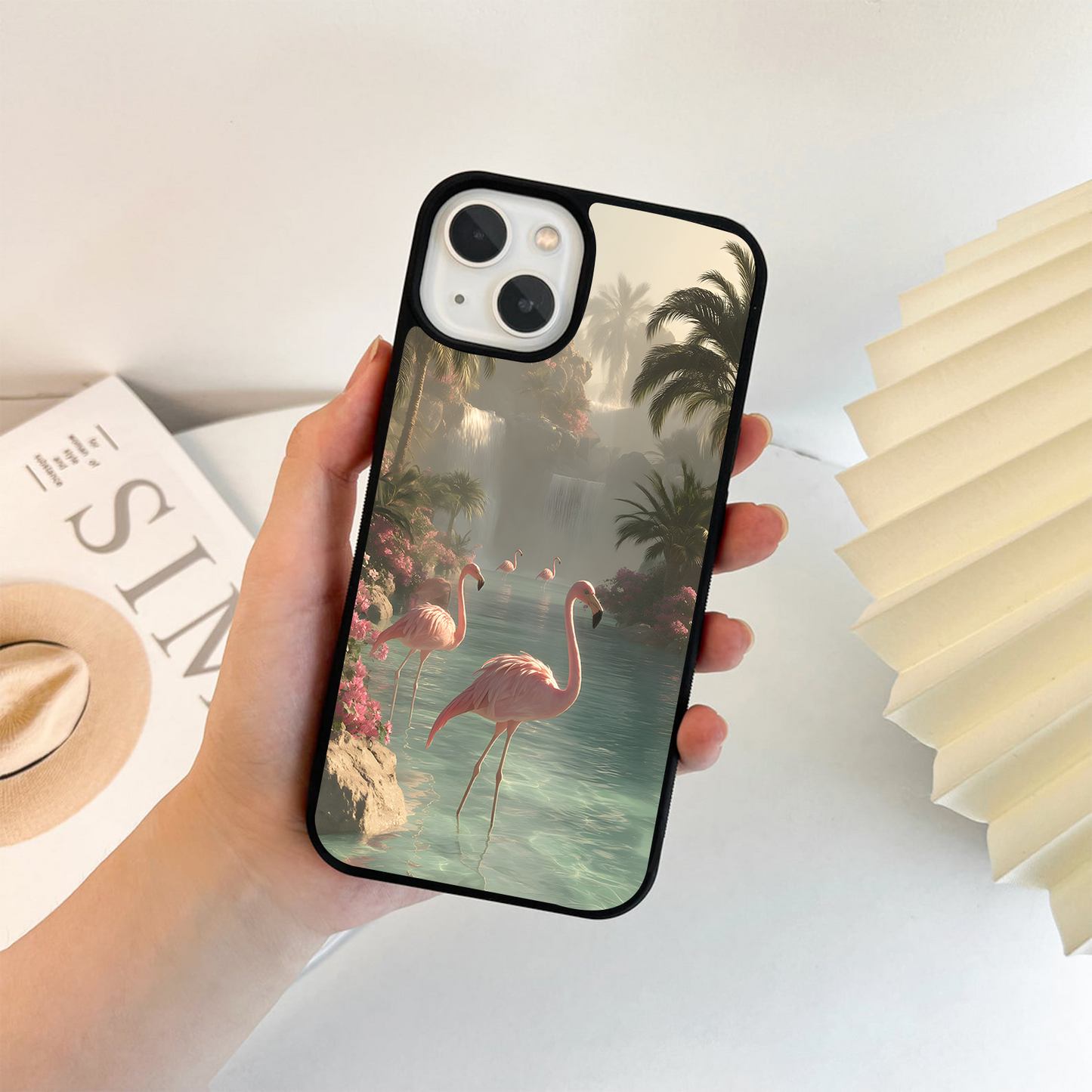 Flamingo Dream Scape Glass Case