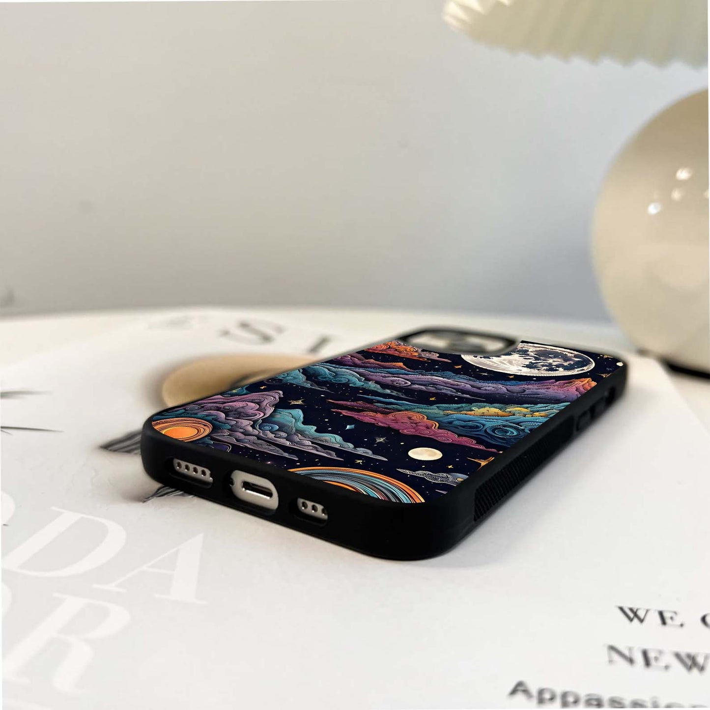 Moonlit Cosmic Peaks Glass Case