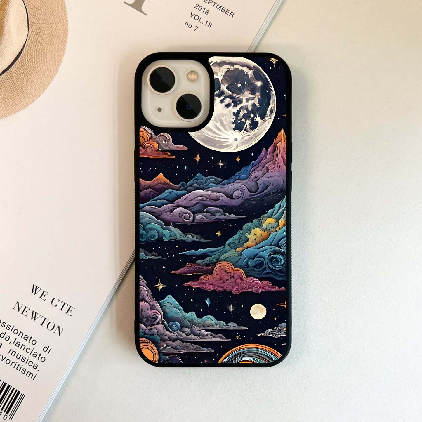 Moonlit Cosmic Peaks Glass Case