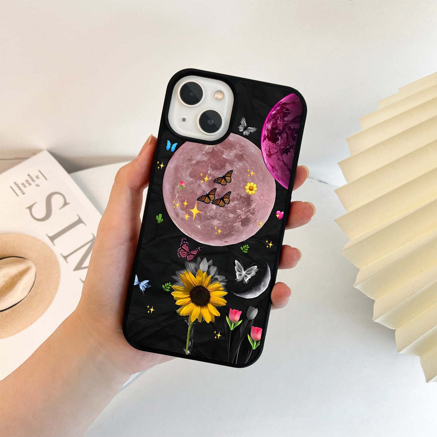 Moonlit Butterfly Bloom Glass Case