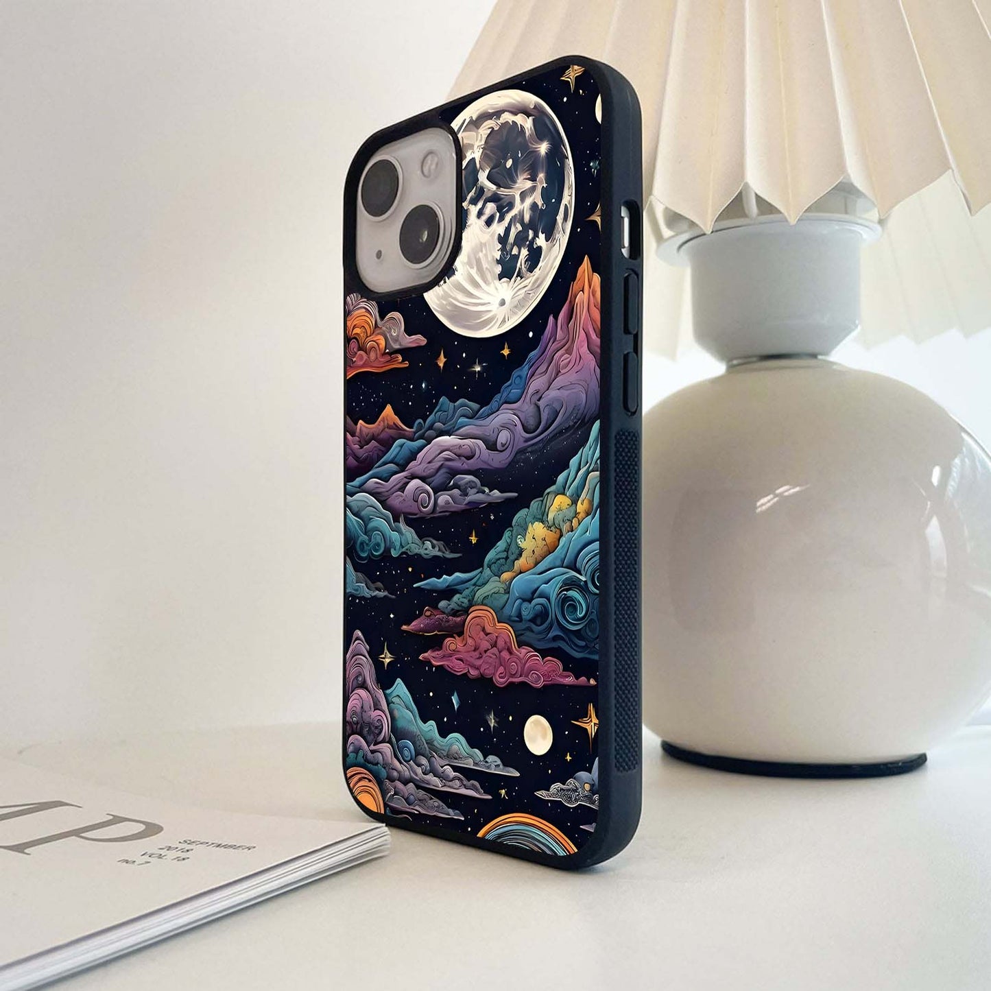 Moonlit Cosmic Peaks Glass Case