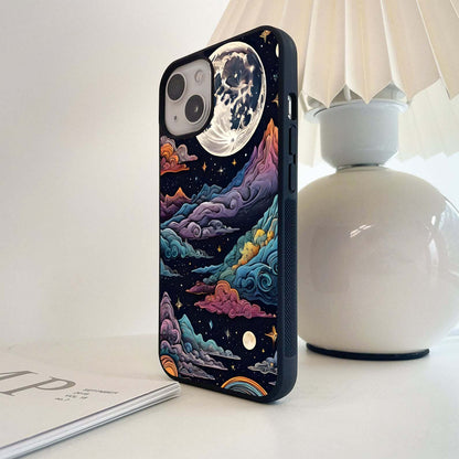 Moonlit Cosmic Peaks Glass Case