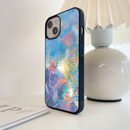 Dreamy Water Butterflies Glass Case