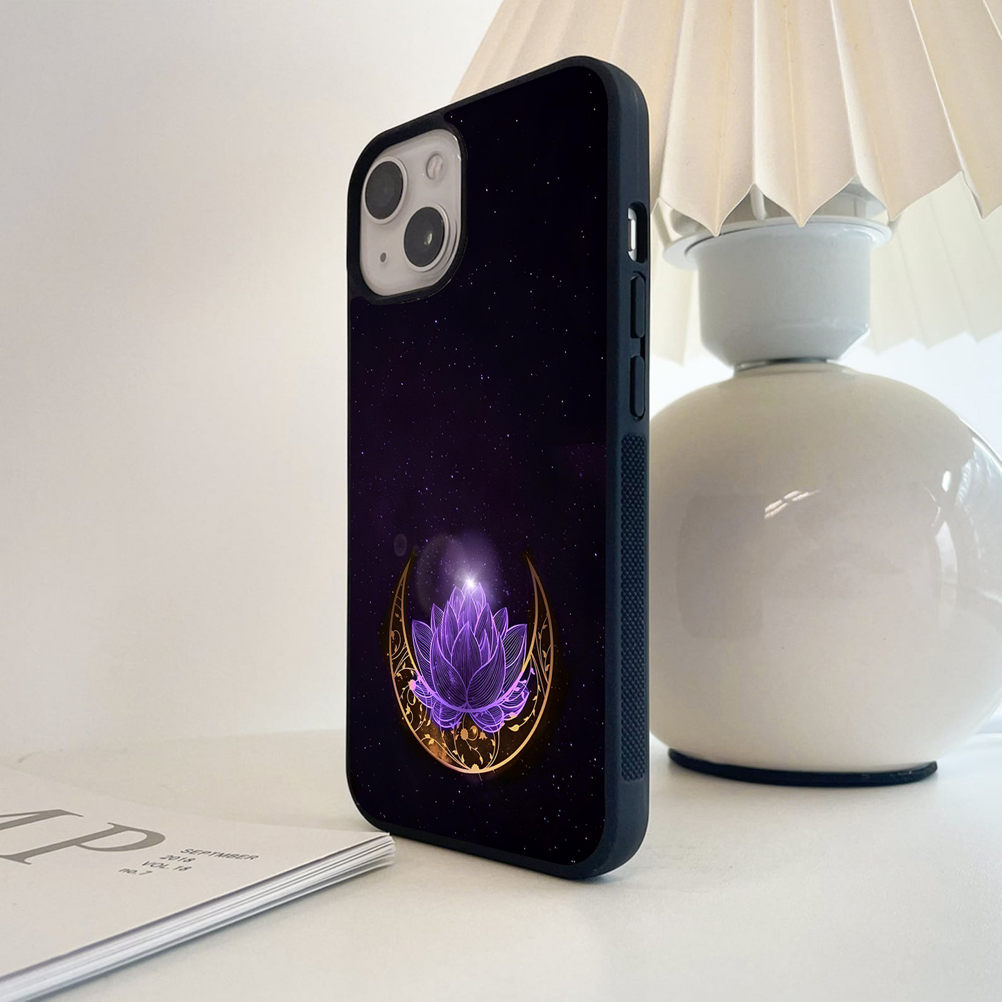 Mystic Lotus Crescent Glass Case