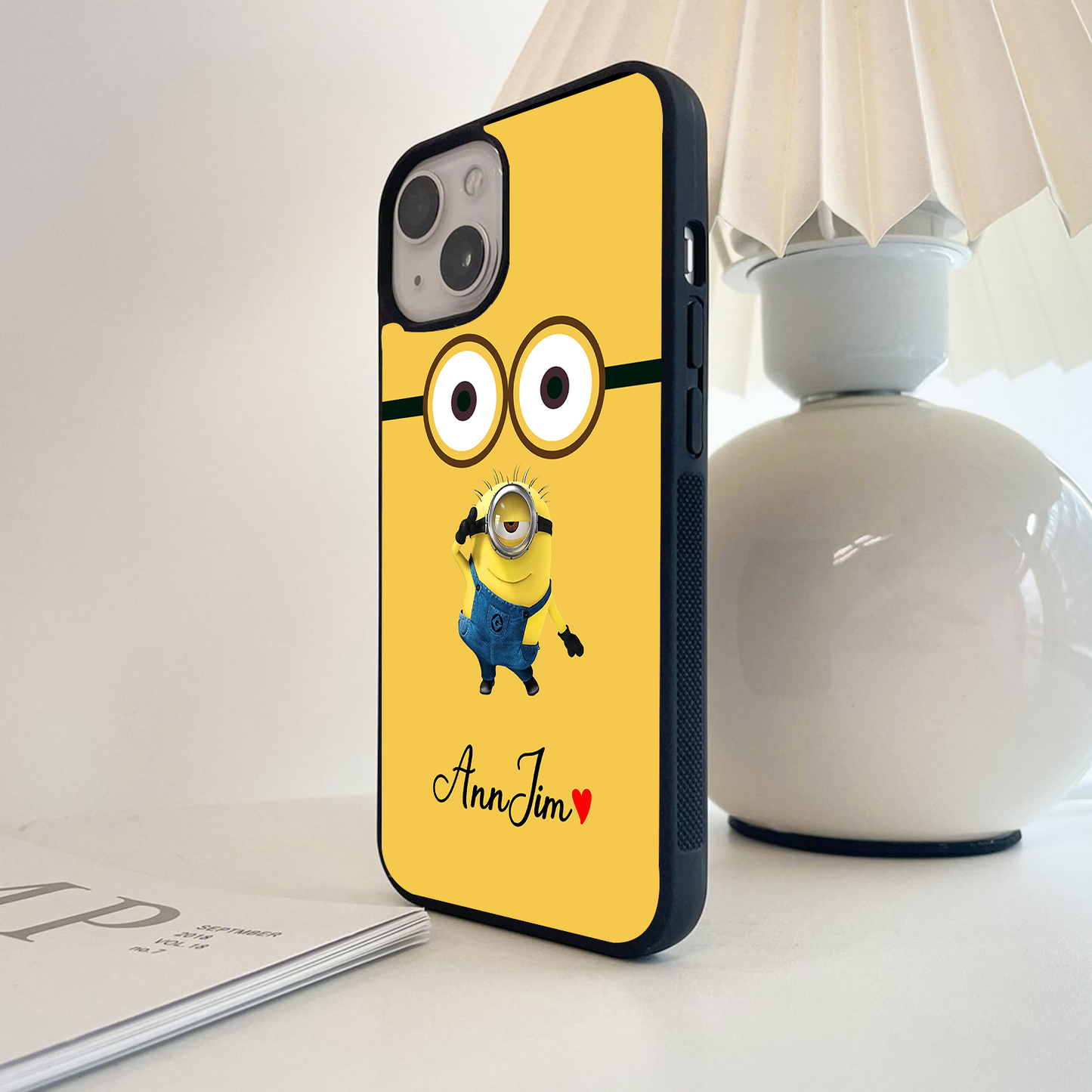 Minion Custom Name Glass Case