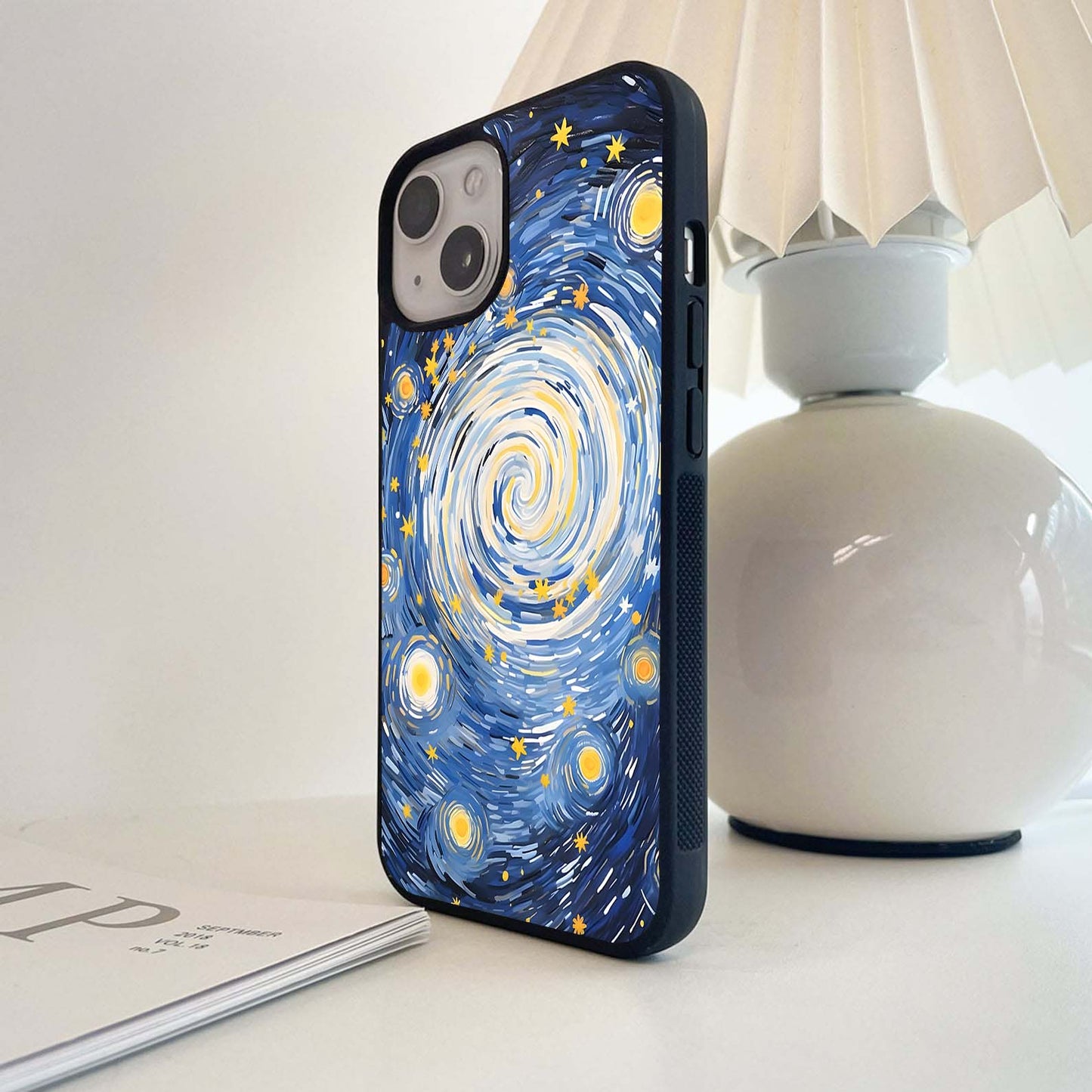 Midnight Spiral Sky Glass Case