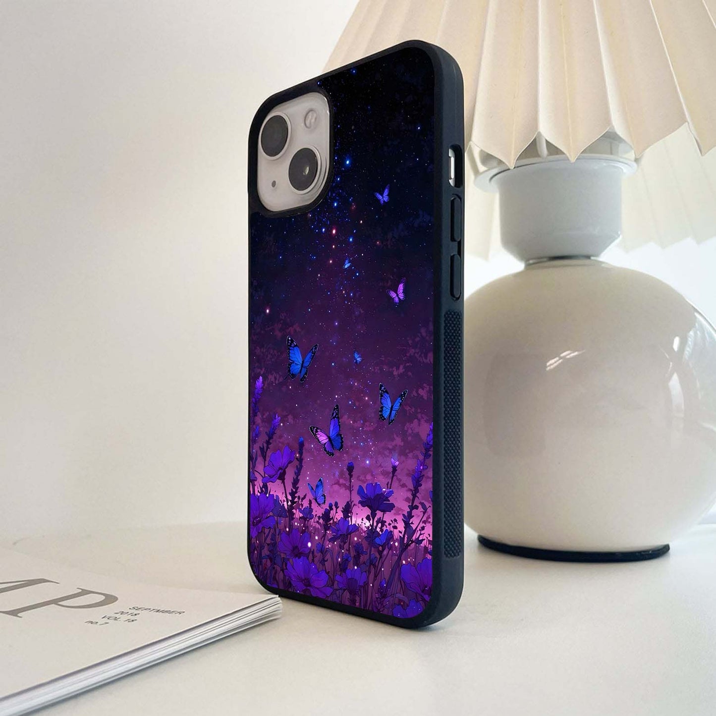 Starlit Butterfly Meadow Glass Case