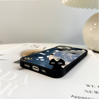 Moon Cat Pattern Glass Case